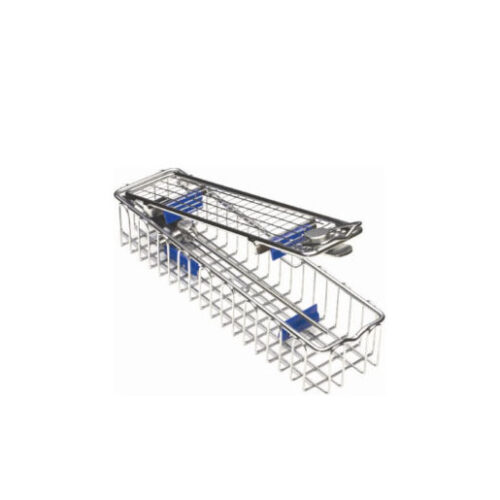 Sterilization mesh basket for endoscopes with fixings