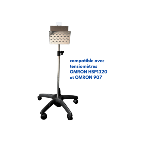 Pied à roulettes en inox pour tensiomètres OMRON® HBP1320 et OMRON® 907